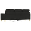 Vidaxl Metal 3-Seater Sofa in Black Polyester Fabric