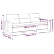 Vidaxl Metal 3-Seater Sofa in Black Polyester Fabric