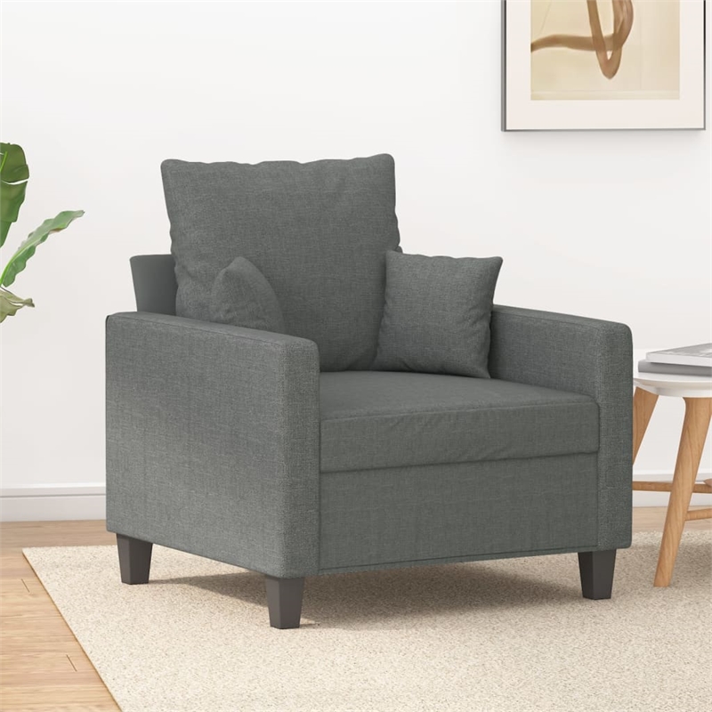 Vidaxl Single Sofa Chair in Dark Grey Fabric Single