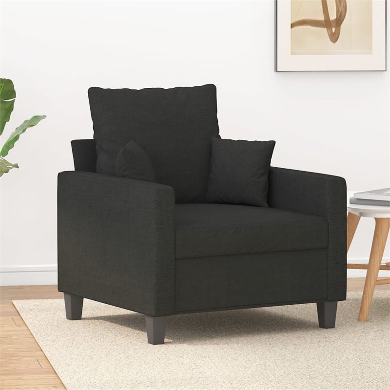 Vidaxl Single Sofa Chair in Black Polyester