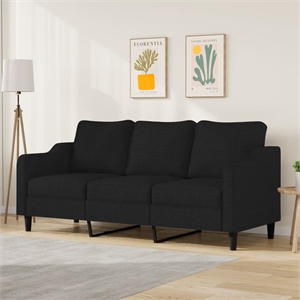 Vidaxl 3-Seater Sofa in Black Fabric