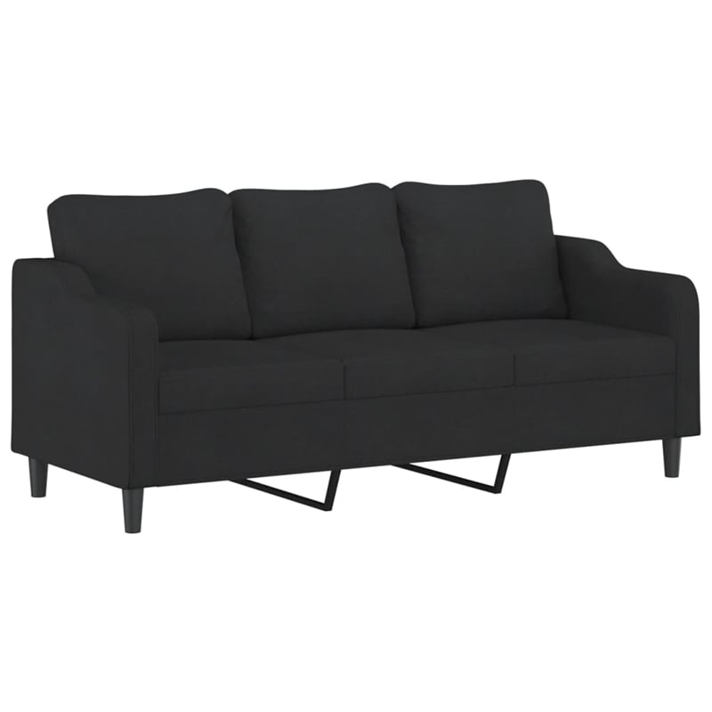 Vidaxl 3-Seater Sofa in Black Fabric