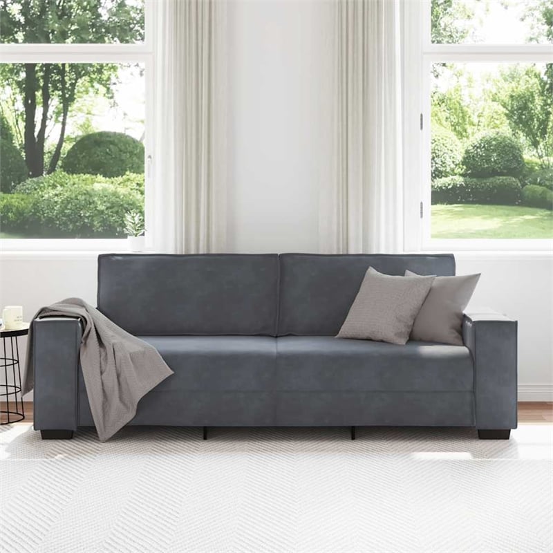 Vidaxl 3-Seater Sofa in Dark Grey Velvet