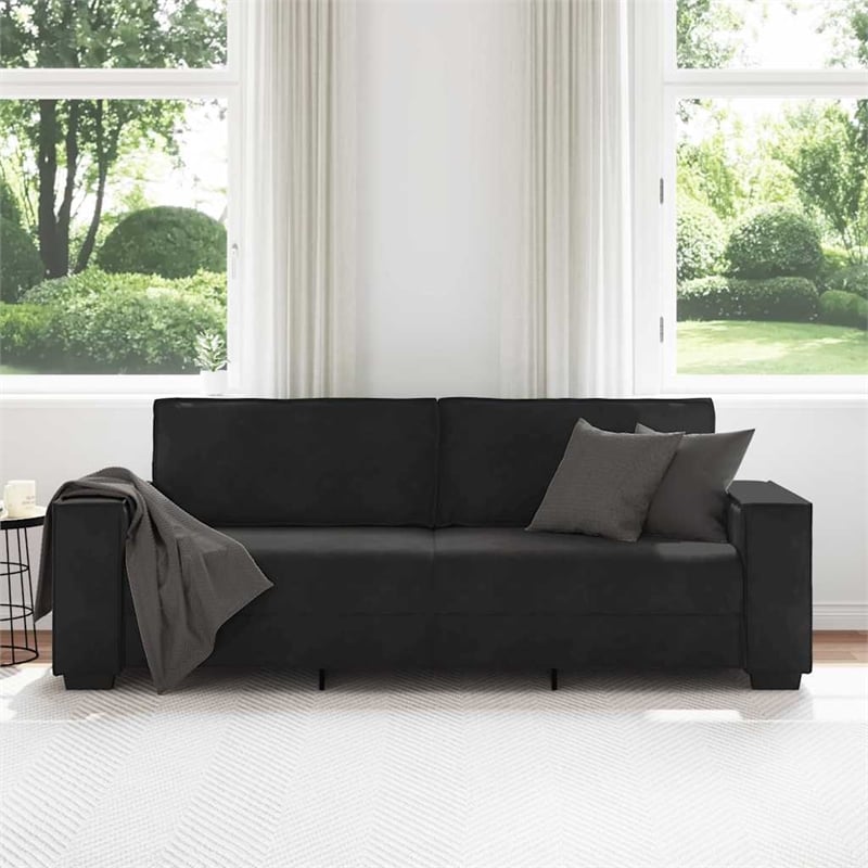Vidaxl 3-Seater Sofa in Black Velvet