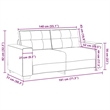 Vidaxl Loveseat Sofa Dark Grey in Polyester Fabric