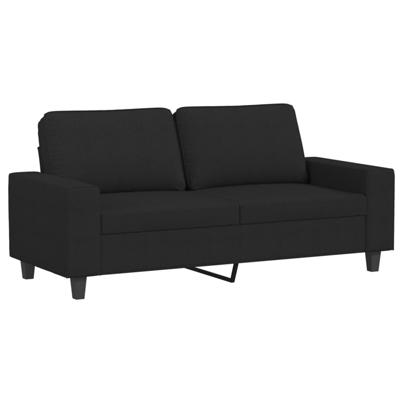 Vidaxl Metal 2-Seater Sofa in Black Fabric