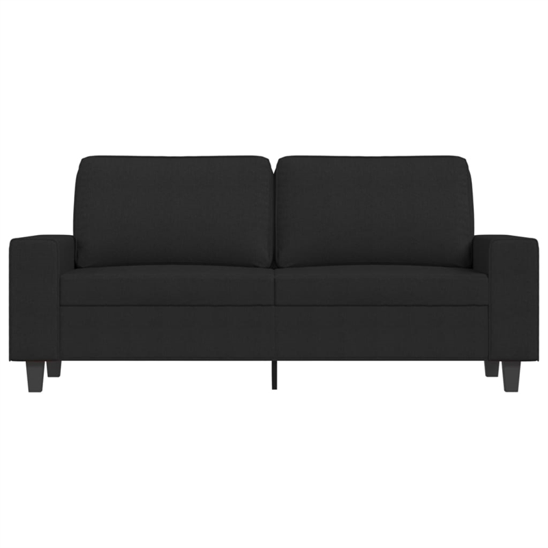 Vidaxl Metal 2-Seater Sofa in Black Fabric