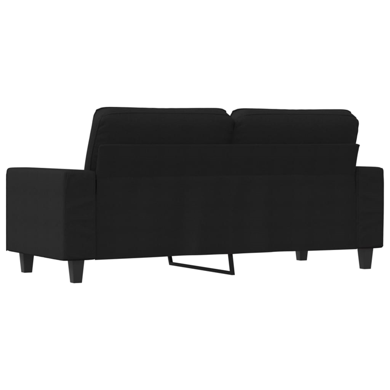 Vidaxl Metal 2-Seater Sofa in Black Fabric