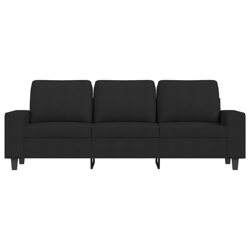 Vidaxl 3-Seater Sofa in Black Polyester
