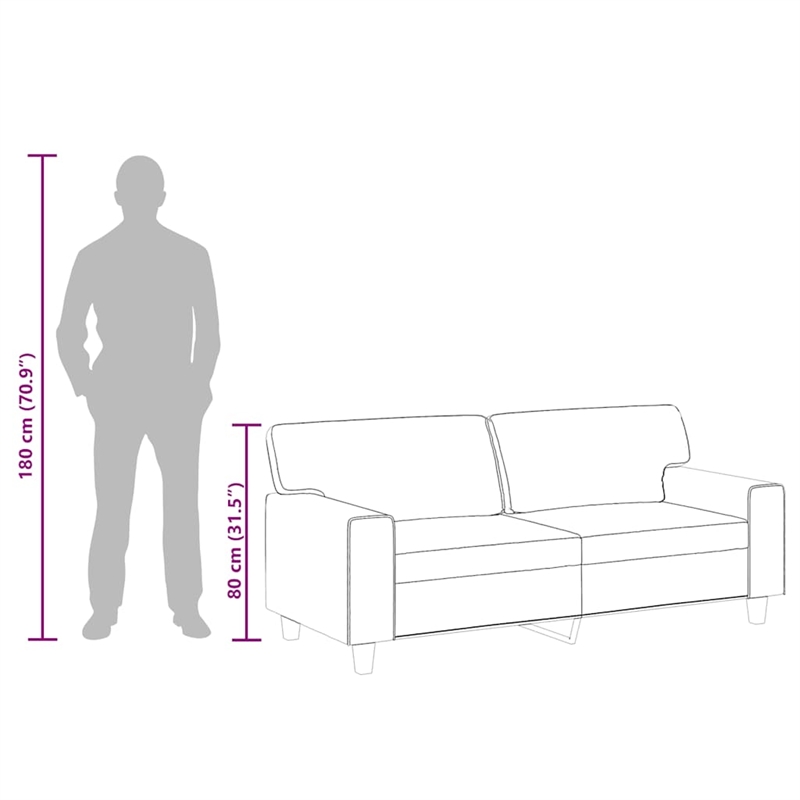 Vidaxl 2-Seater Sofa in Black Faux Leather