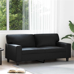 Vidaxl 2-Seater Sofa in Black Faux Leather