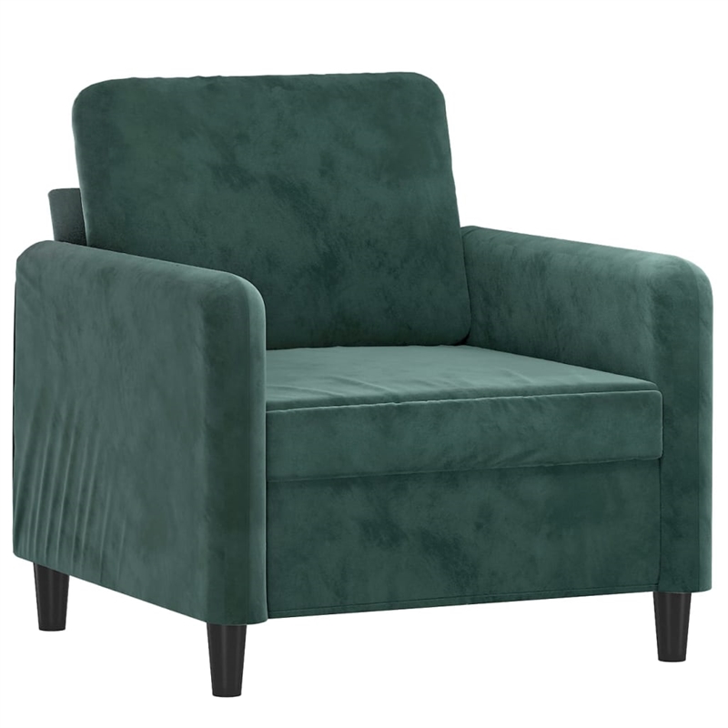 Vidaxl Single Sofa Chair in Dark Green Polyester