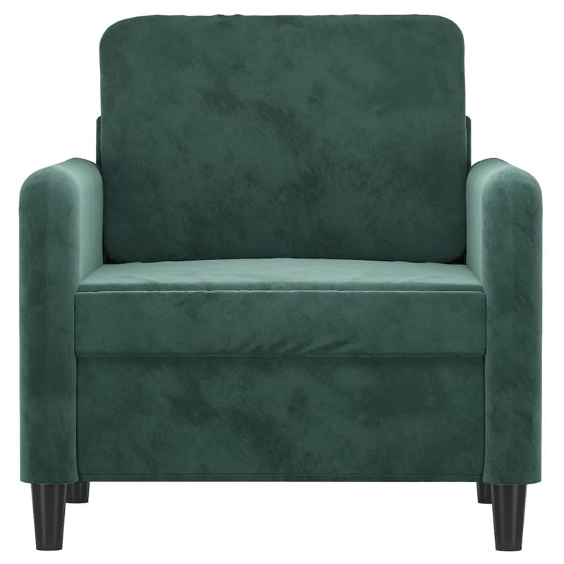 Vidaxl Single Sofa Chair in Dark Green Polyester