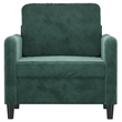 Vidaxl Single Sofa Chair in Dark Green Polyester