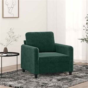 Vidaxl Single Sofa Chair in Dark Green Polyester