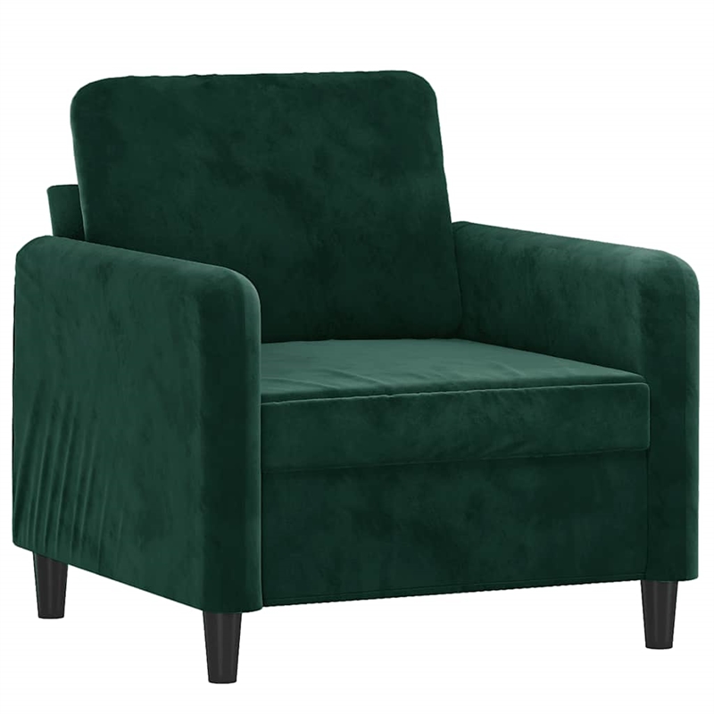 Vidaxl Single Sofa Chair in Dark Green Polyester
