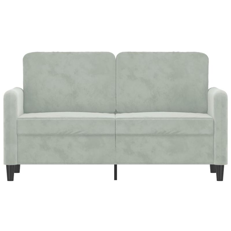 Vidaxl Metal 2-Seater Sofa in Light Grey Velvet