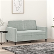 Vidaxl Metal 2-Seater Sofa in Light Grey Velvet