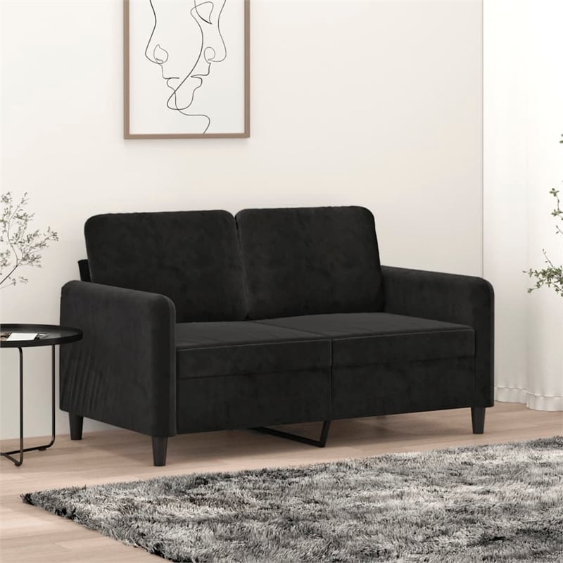 Vidaxl 2-Seater Sofa in Black Polyester