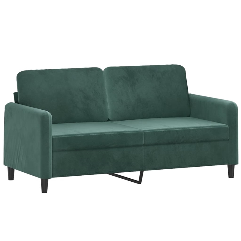 Vidaxl Metal 2-Seater Sofa in Dark Green Velvet
