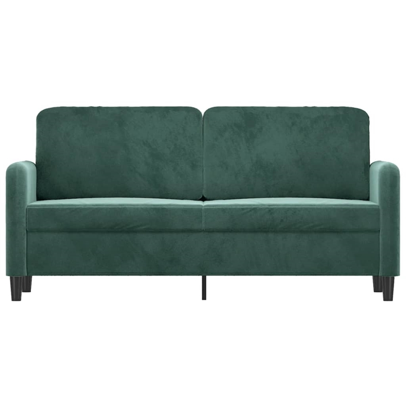 Vidaxl Metal 2-Seater Sofa in Dark Green Velvet