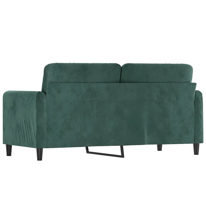 Vidaxl Metal 2-Seater Sofa in Dark Green Velvet