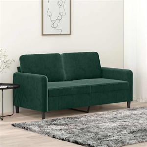 Vidaxl Metal 2-Seater Sofa in Dark Green Velvet