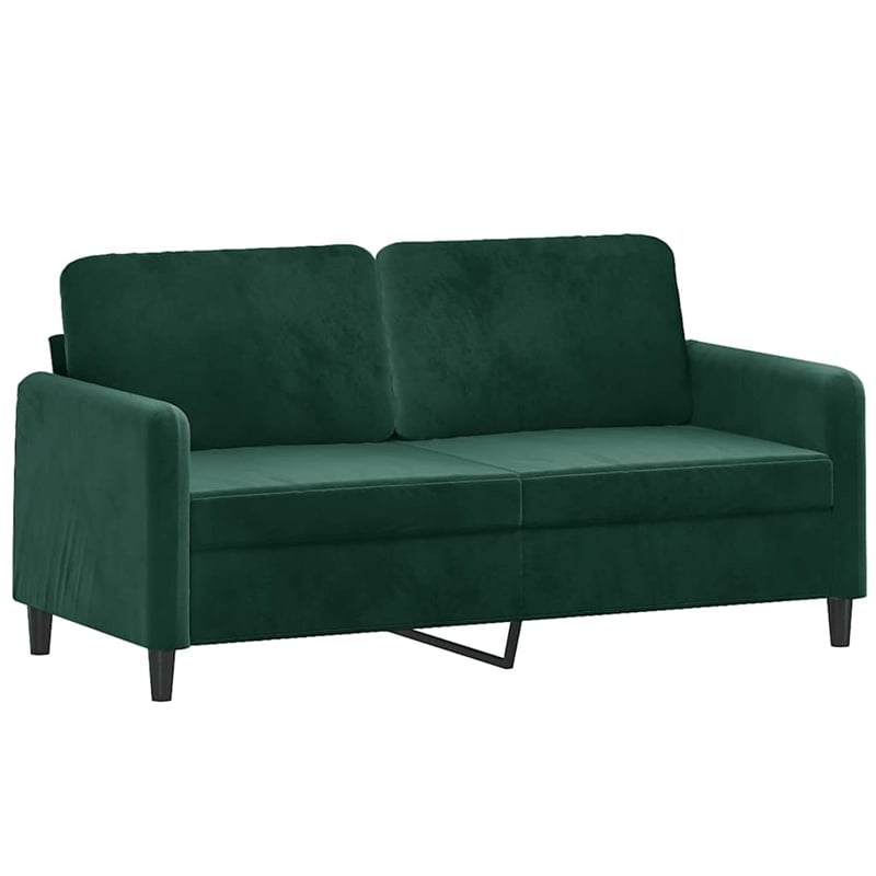 Vidaxl Metal 2-Seater Sofa in Dark Green Velvet