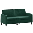 Vidaxl Metal 2-Seater Sofa in Dark Green Velvet