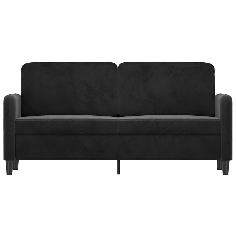 Vidaxl Metal 2-Seater Sofa in Black Polyester Velvet