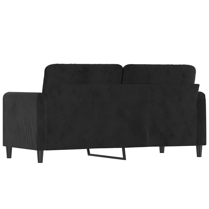 Vidaxl Metal 2-Seater Sofa in Black Polyester Velvet