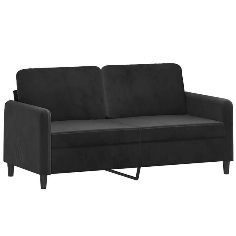 Vidaxl Metal 2-Seater Sofa in Black Polyester Velvet