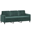 Vidaxl Metal 3-Seater Sofa in Dark Green Velvet