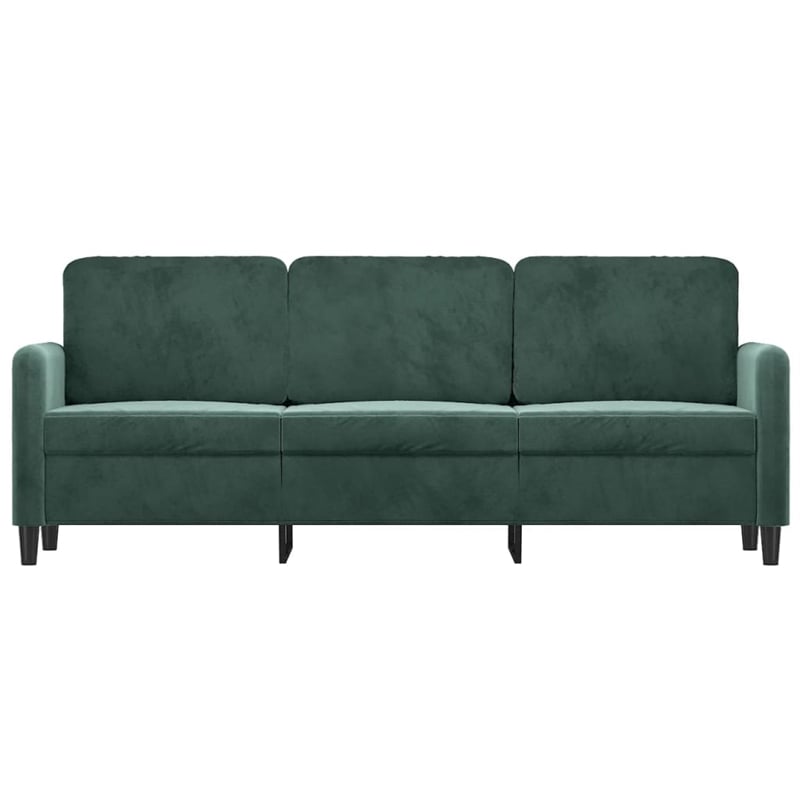 Vidaxl Metal 3-Seater Sofa in Dark Green Velvet