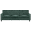 Vidaxl Metal 3-Seater Sofa in Dark Green Velvet