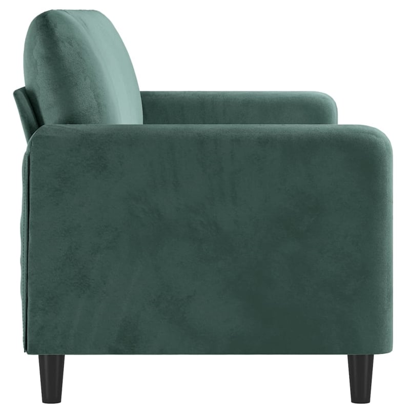 Vidaxl Metal 3-Seater Sofa in Dark Green Velvet
