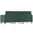 Vidaxl Metal 3-Seater Sofa in Dark Green Velvet