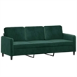 Vidaxl Metal 3-Seater Sofa in Dark Green Velvet