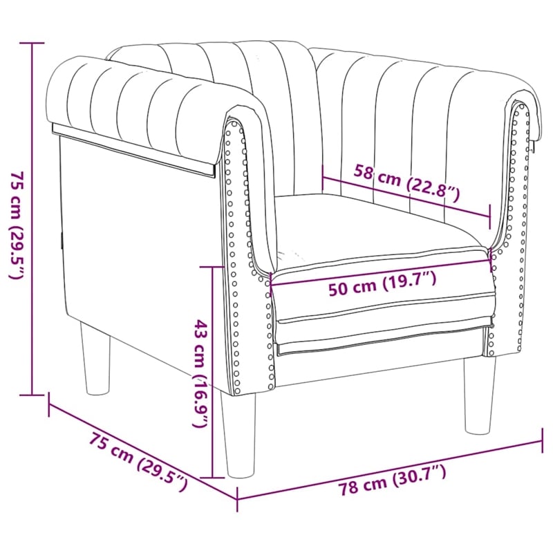 Vidaxl Single Sofa Chair in Brown