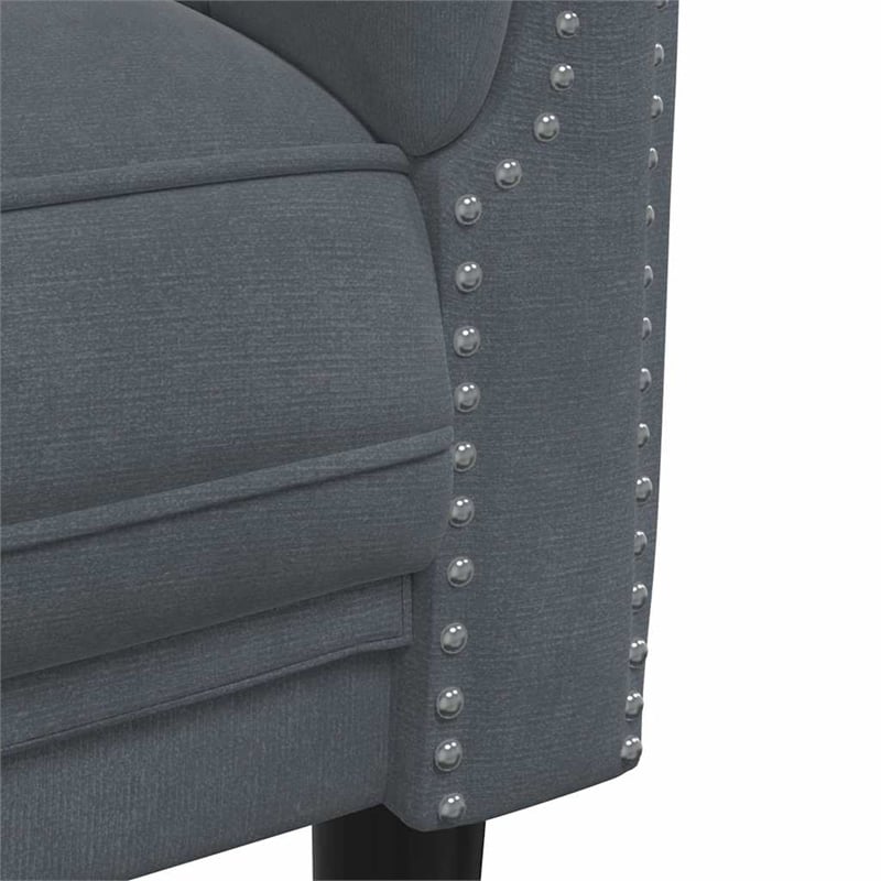Vidaxl Sofa in Dark Grey Polyester Velvet