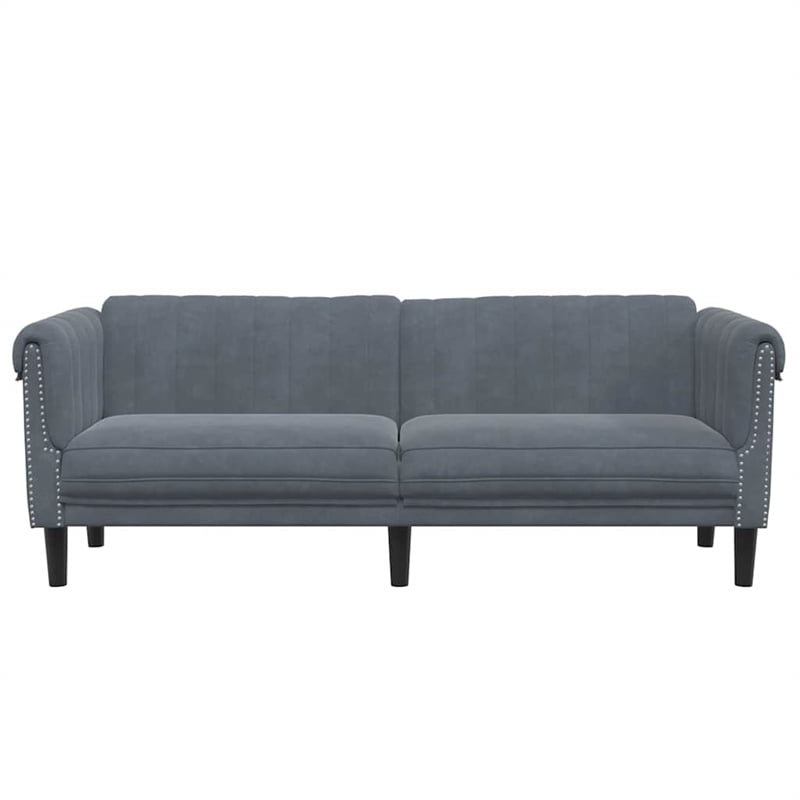 Vidaxl Sofa in Dark Grey Polyester Velvet