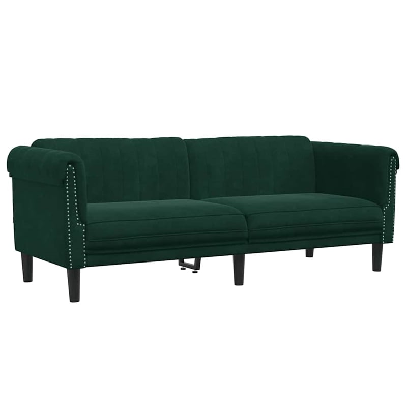 Vidaxl Sofa in Dark Green Polyester Velvet