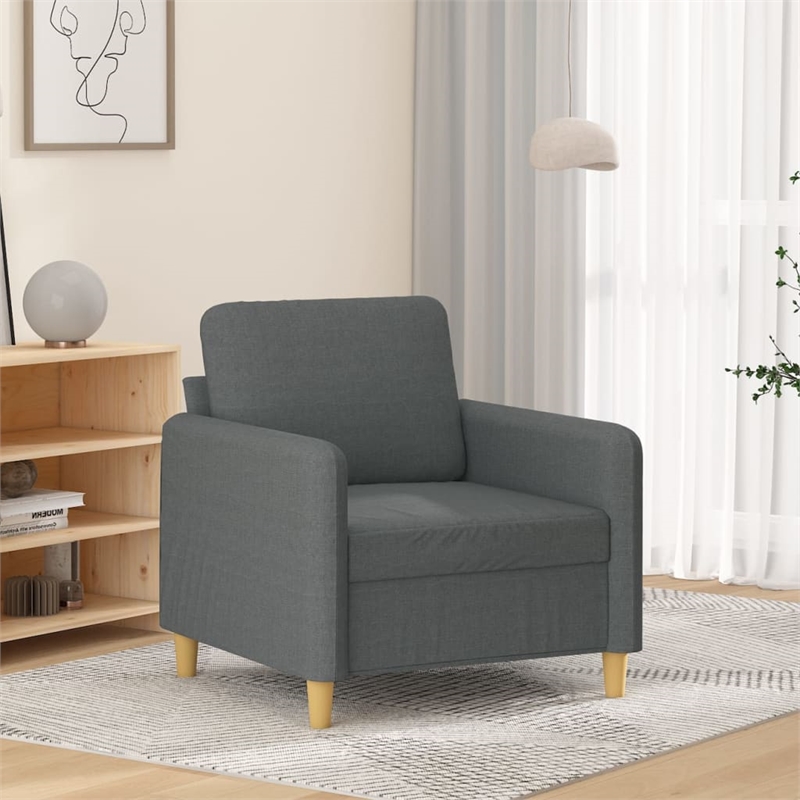 Vidaxl Single Sofa Chair in Dark Grey Polyester