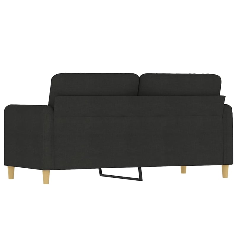 Vidaxl Metal 2-Seater Sofa in Black Fabric