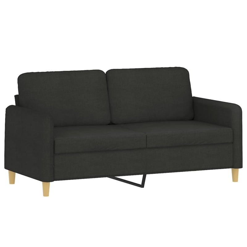 Vidaxl Metal 2-Seater Sofa in Black Fabric