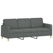 Vidaxl Metal 3-Seater Sofa in Dark Gray Fabric