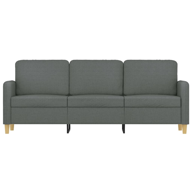 Vidaxl Metal 3-Seater Sofa in Dark Gray Fabric