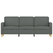 Vidaxl Metal 3-Seater Sofa in Dark Gray Fabric