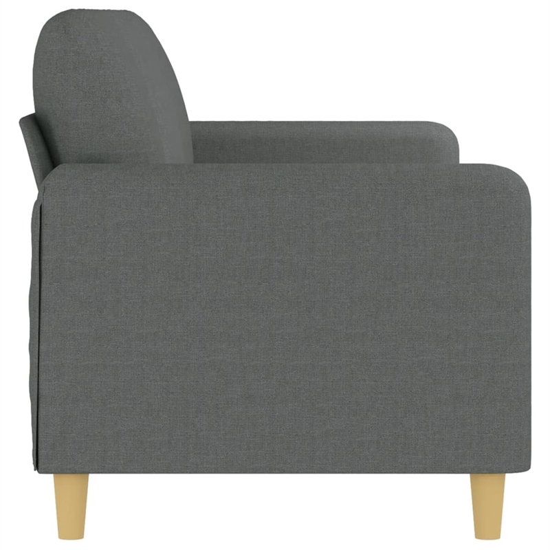 Vidaxl Metal 3-Seater Sofa in Dark Gray Fabric