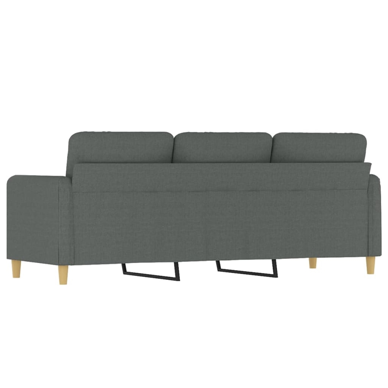Vidaxl Metal 3-Seater Sofa in Dark Gray Fabric